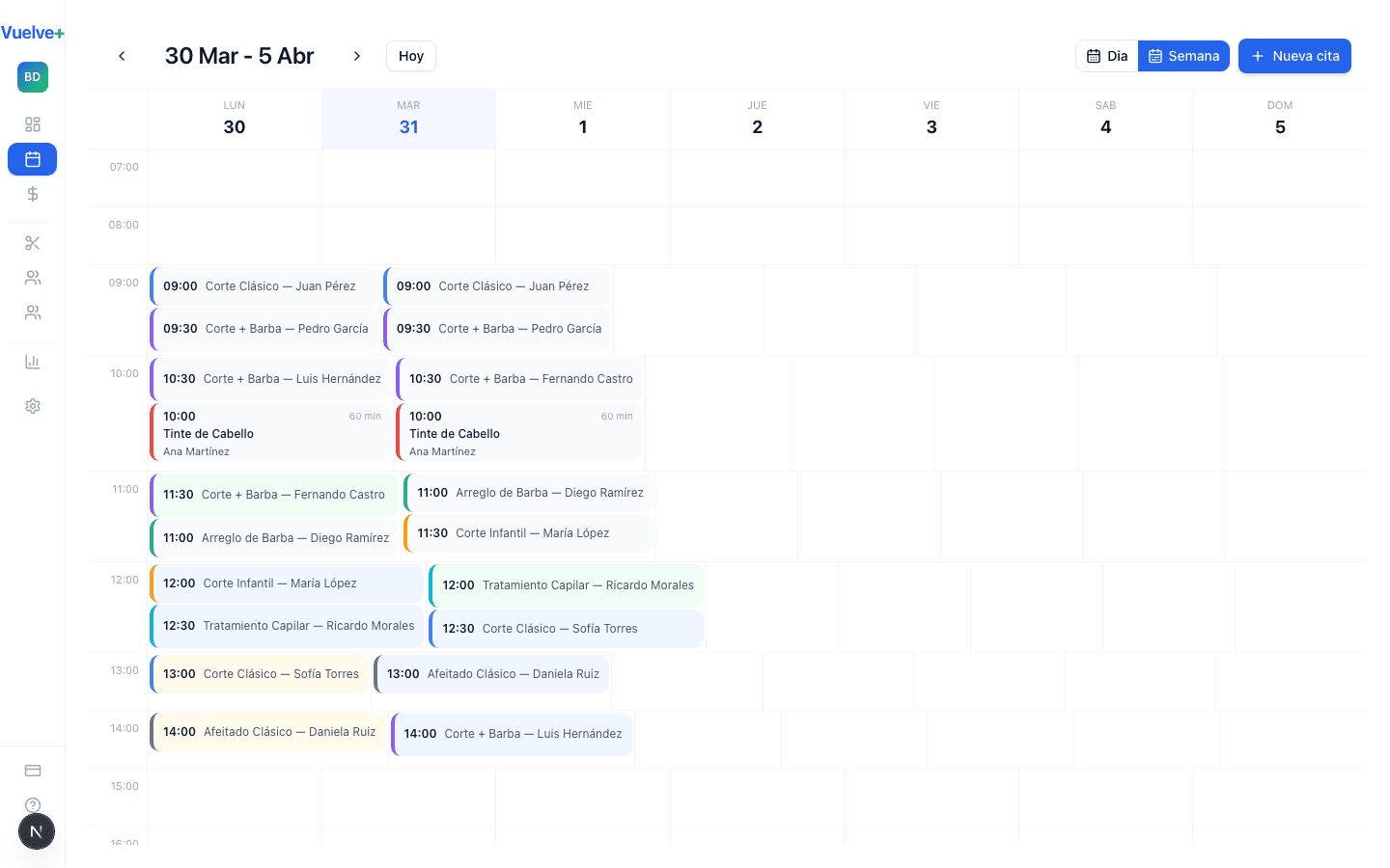 Agenda de consultorio Vuelve+